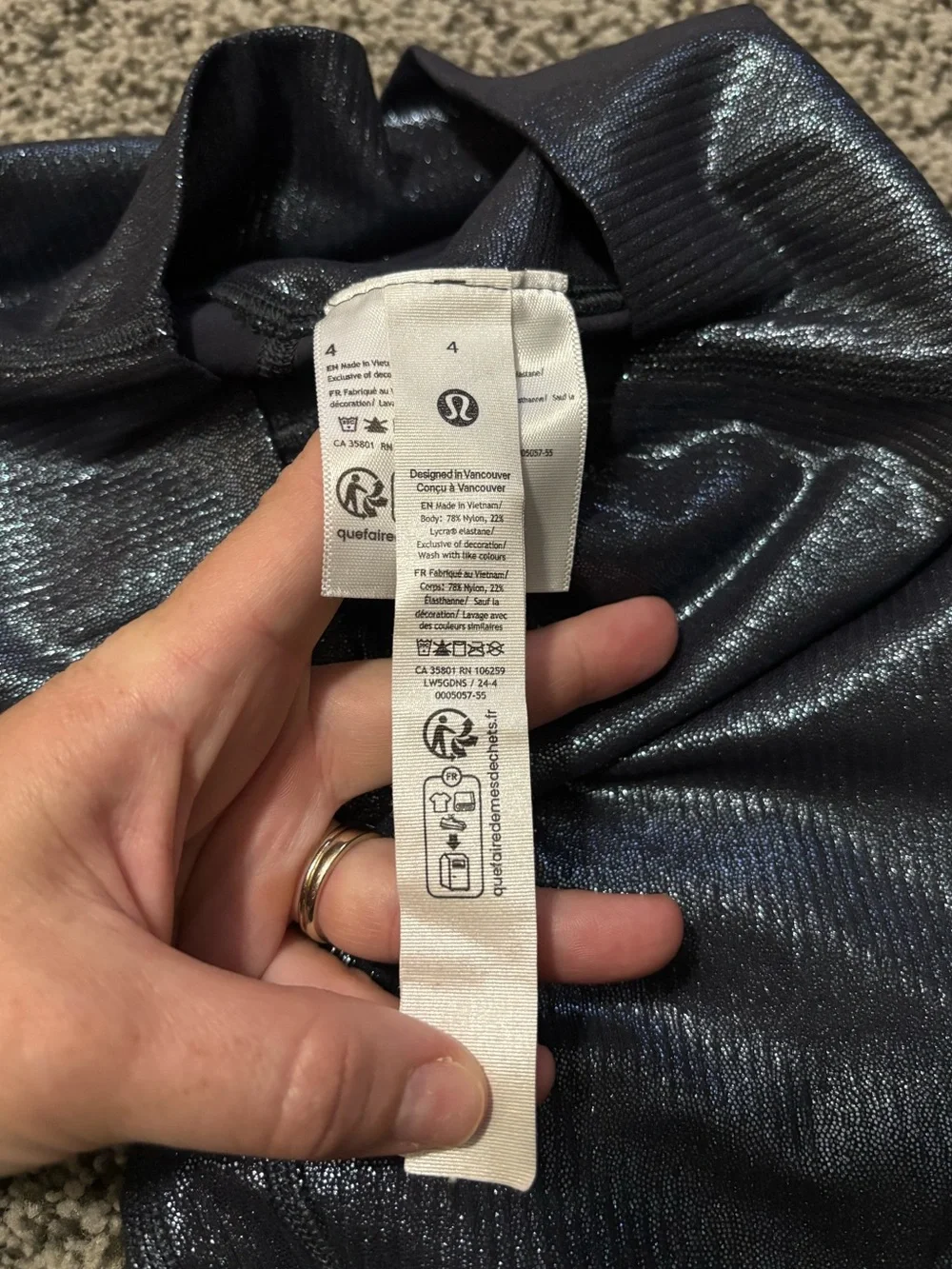 lululemon athletica Metallic Black High-Rise Leggings